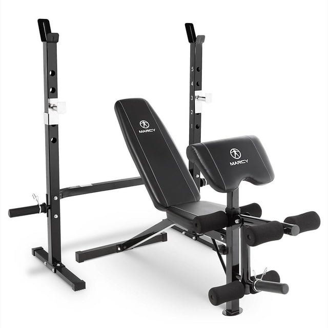 Marcy Olympic Weight Bench with Bar Catches, Leg Developer, & Preacher