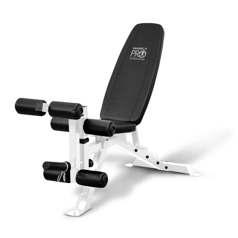 Marcy Pro Utility Flat Bench Heavy Duty Multifunction Workout Foldable Adjustable White Walmart