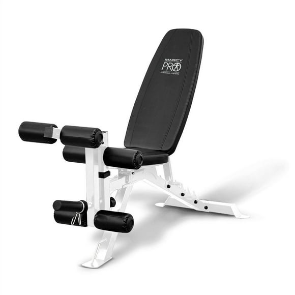 Marcy Pro Foldable and Adjustable Weight Training Folding Bench, White