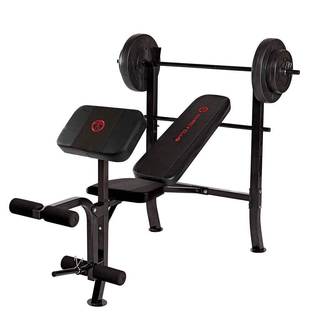 Free Shipping Marcy Pro Standard Weight Training Bench with 80 Lb Workout Set and Press Bar Included Walmart Walmart