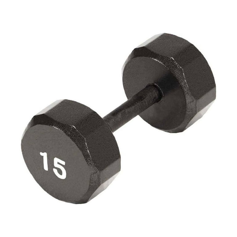 Marcy Pro TSA Hex 15 Pound Home Gym Iron Free Weight Single Dumbbell Black 1 Walmart