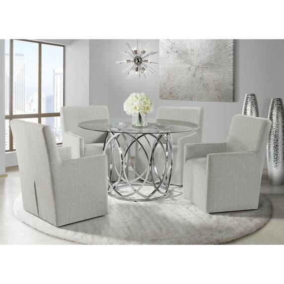 Picket House Furnishings Marcy Standard Height 5PC Dining Set-Table and Four Arm Chairs