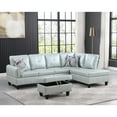 thumbnail image 1 of Mardelle 97" Wide Faux Leather 3 Pieces Right Facing Sofa Set With Ottoman, 1 of 4