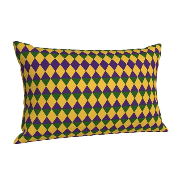 Mardi Colors Throw Pillow Cushion Cover Decorative Rectangle Pillow Case 16"x24"