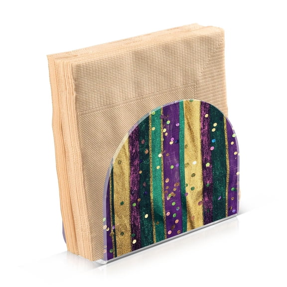 Mardi Gra Strapes Napkin Holders for Tables Napkin Stand Paper Holder Organizer Tabletop Tissue Box Dispenser