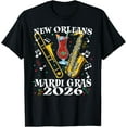 thumbnail image 1 of Mardi Gras 2026 New Orleans Bourbon Street Jazz Band T-Shirt tee, 1 of 4