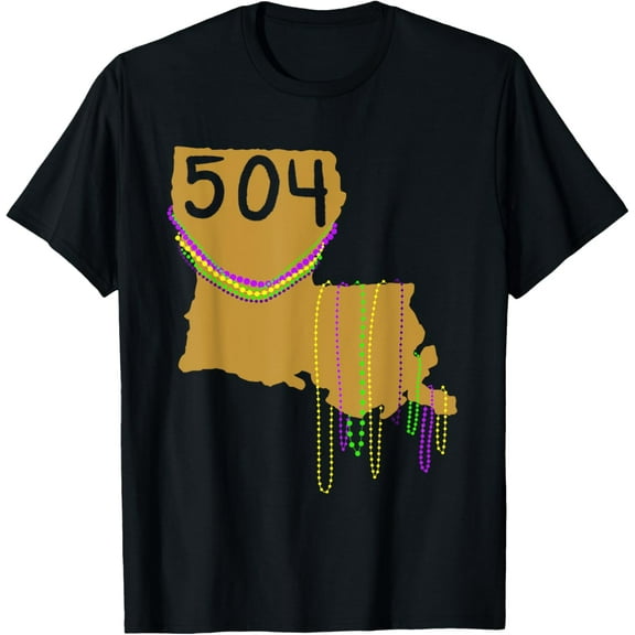 Mardi Gras 504 shirt for LA Native Street Party Fat Tuesday T-Shirt tee