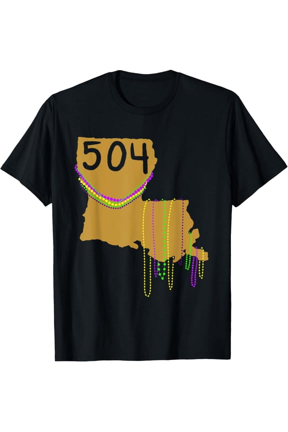 Mardi Gras 504 shirt for LA Native Street Party Fat Tuesday T-Shirt tee