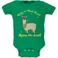 thumbnail image 1 of Mardi Gras Alpaca Funny Pun Soft Baby One Piece Kelly Green 9-12 M, 1 of 1