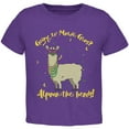 thumbnail image 1 of Mardi Gras Alpaca Funny Pun Toddler T Shirt Purple 3T, 1 of 1