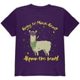 thumbnail image 1 of Mardi Gras Alpaca Funny Pun Youth T Shirt Purple YXL, 1 of 1