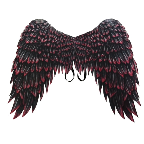 Mardi Gras Angel Wings Costume Accessories,Halloween Festive Party Black White Feather Wing for Adults Men Women