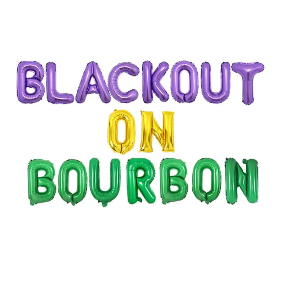 Mardi Gras Bachelorette Party Decor Balloon Blackout on Bourbon Balloon Banner for Carnival Nola Bachelorette Party Supplies