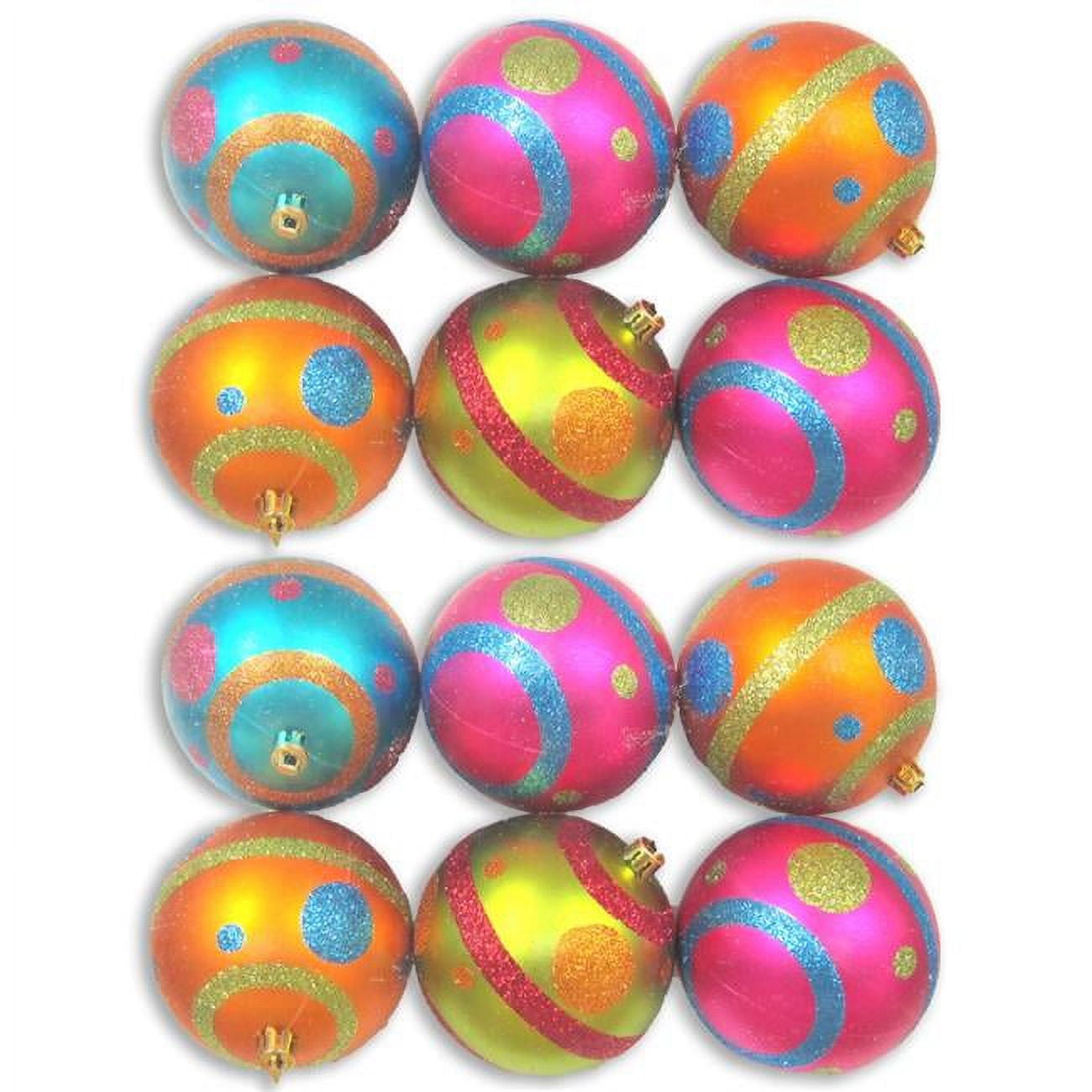 Mardi Gras Balls 12pcs 2.3 Inch Big Christmas Ball Multicolor Ball