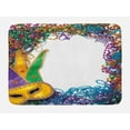 thumbnail image 1 of Mardi Gras Bath Mat, Colorful Framework Design with Vibrant Beads and Mask Fat Tuesday Holiday Theme, Non-Slip Plush Mat Bathroom Kitchen Laundry Room Decor, 29.5 X 17.5 Inches, Multicolor, Ambesonne, 1 of 2