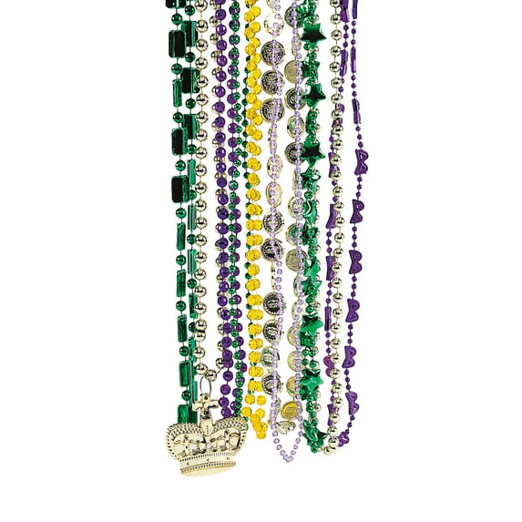 Mardi Gras Bead Assortment (100Pcs) - Jewelry - 100 Pieces