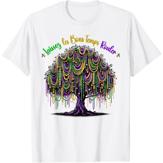 Mardi Gras Bead Tree Carnival New Orleans women T-Shirt TShirt