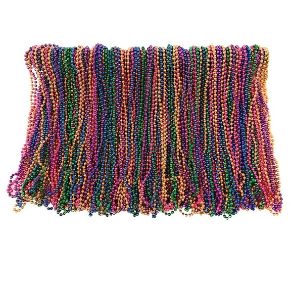 THE MARDI GRAS KREWE Mardi Gras Beads 120 Pack, 33 Inch 7mm Bead Necklaces, Bulk Party Favors for Parades, Festivals, Masquerades, Carnival, Events & Decorations Assorted Colors