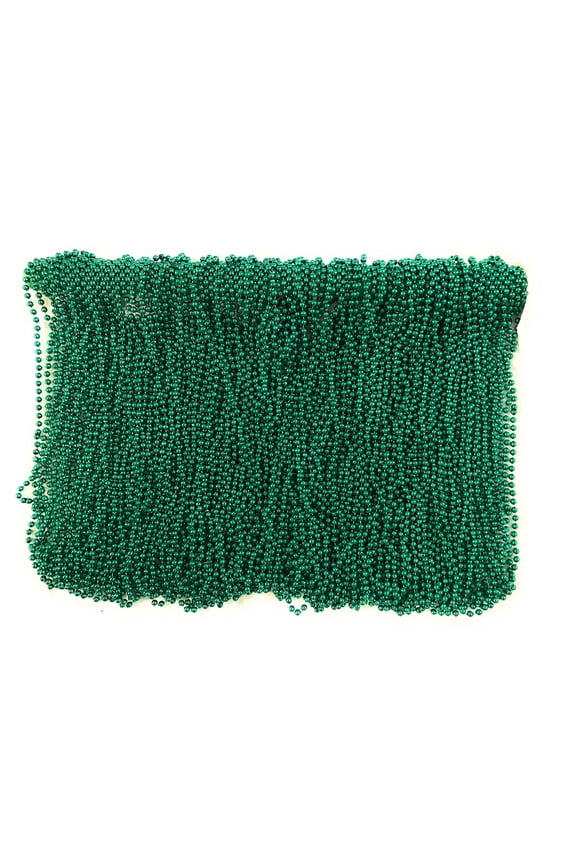 Green Mardi Gras Beads - 33 Inch, 120 Pieces