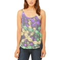 thumbnail image 1 of Mardi Gras Beads Juniors Flowy Side Slit Tank Top Multi X-LG, 1 of 2
