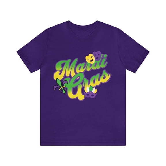 Mardi Gras, Bella & Canvas, Unisex Cotton Short Sleeve T-shirt, S - 3XL