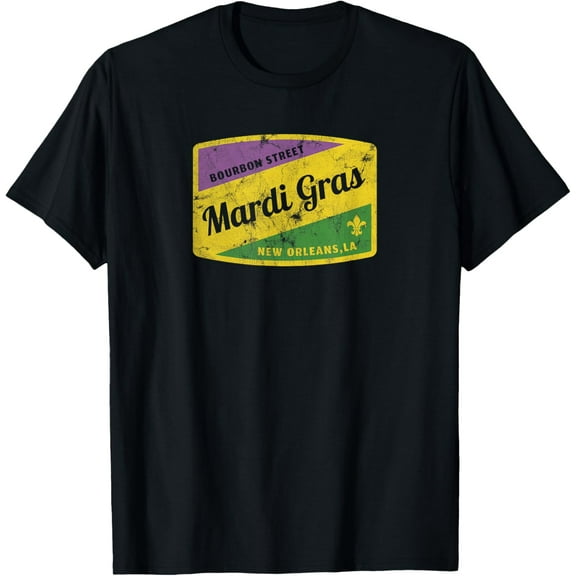 Mardi Gras Bourbon Street Mens T-Shirt
