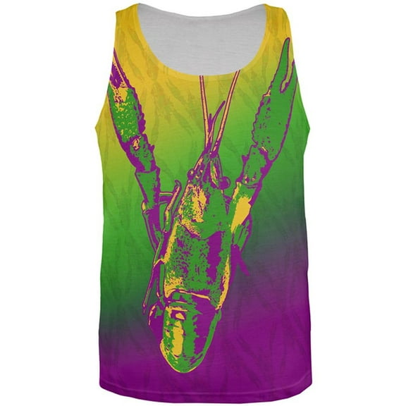 Mardi Gras Cajun Crawfish All Over Mens Tank Top Multi MD
