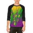 thumbnail image 1 of Mardi Gras Cajun Crawfish Mens Raglan T Shirt White-Black SM, 1 of 2