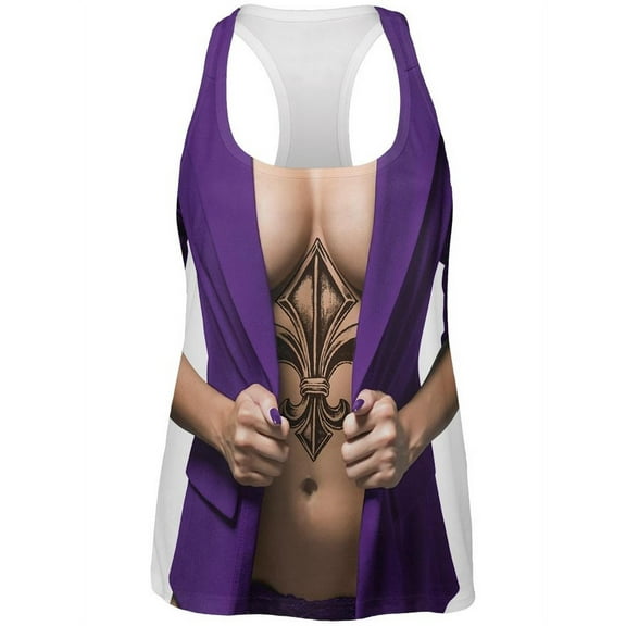 Mardi Gras Cajun Girl Tease All Over Womens Racerback Tank Top - Medium