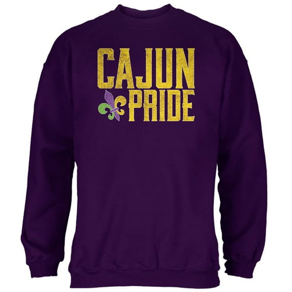 Mardi Gras Cajun Pride Fleur De Lis Mens Sweatshirt Purple 2XL