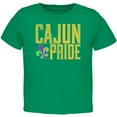 thumbnail image 1 of Mardi Gras Cajun Pride Fleur De Lis Toddler T Shirt Kelly Green 3T, 1 of 1