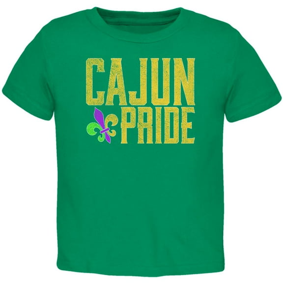 Mardi Gras Cajun Pride Fleur De Lis Toddler T Shirt Kelly Green 3T