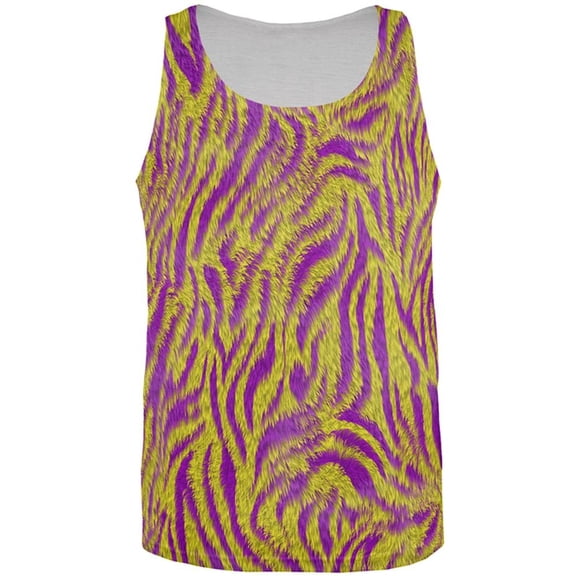 Mardi Gras Cajun Tiger Costume All Over Mens Tank Top Multi 2XL