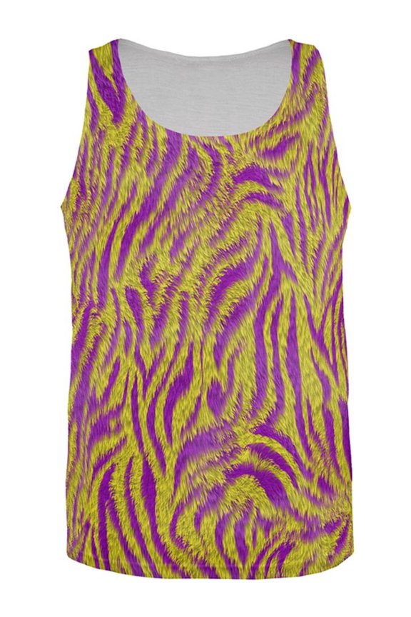 Mardi Gras Cajun Tiger Costume All Over Mens Tank Top Multi 2XL