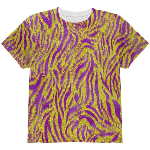 Mardi Gras Cajun Tiger Costume All Over Youth T Shirt Multi YSM