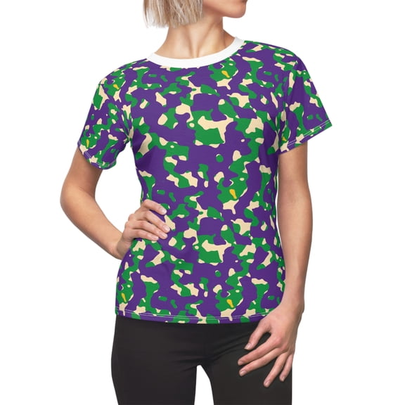 Mardi Gras Camo T-shirt for Women - Camo Color Code 0107