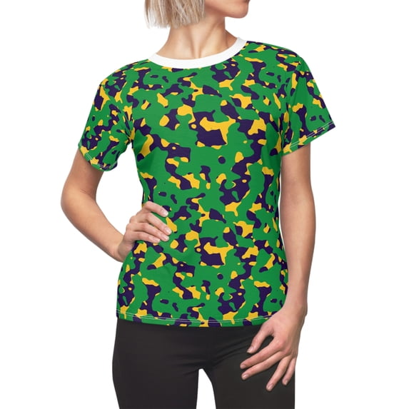 Mardi Gras Camo T-shirt for Women - Camo Color Code 0108