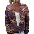 thumbnail image 1 of Mardi Gras Cardigan Sweaters for Women Mask Sequin Pattern Sweater Carnival Women Outfit, 1 of 6
