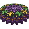 thumbnail image 1 of Mardi Gras Carnival Festival Round Tablecloth 60 Inch Washable Reusable Decoration Table Cover for Kitchen Party, 1 of 5