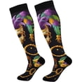thumbnail image 1 of Mardi Gras Carnival Mask Feathers Compression Socks for Women&Men Circulation-Best Support for Nurses, Running, Athletic-1 Pairs Gift, 1 of 7