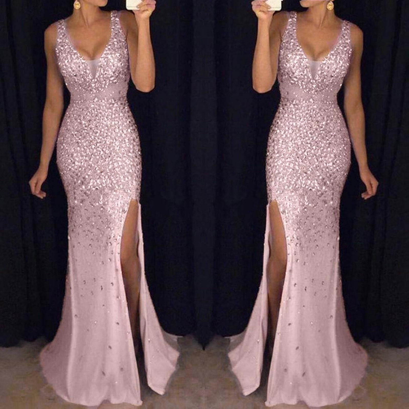 sequin mardi gras gown