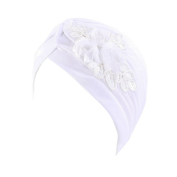 Mardi Gras Carnival Sequin Hairband for Women White Cancer Head Scarf Hat Cap Hair Turban Wrap Hats Headwear