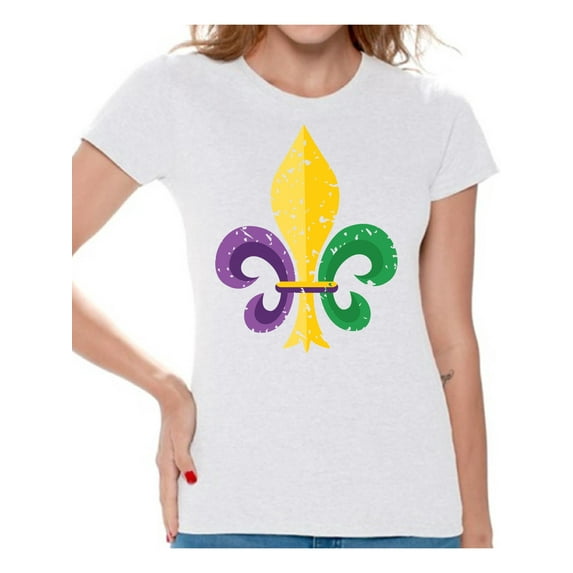 Mardi Gras Carnival Shirt for Women New Orleans Celebration Tee for Her Festive Graphic T-Shirt