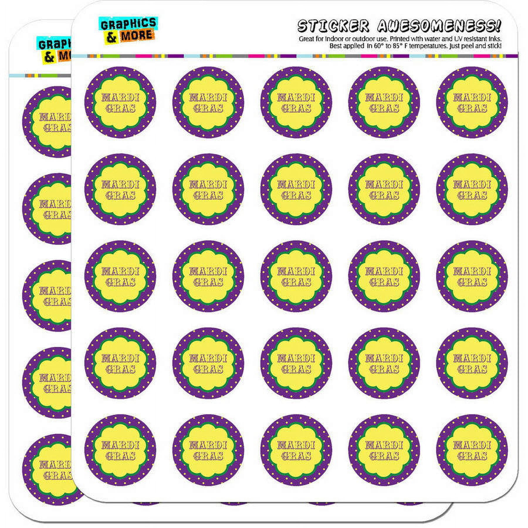 324ct Mardi Gras Stickers for Hershey's Kisses Candy (324ct) Party Favor  Decorations 