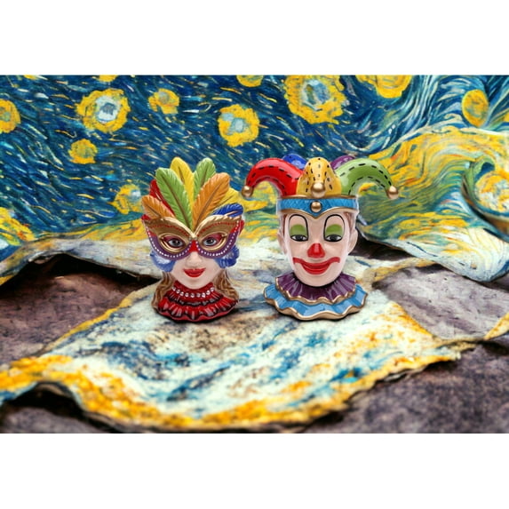 Mardi Gras Ceramic Salt and Pepper Shakers