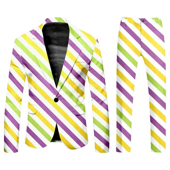 Mardi Gras Clothes Mens And Gold Carnival Suit All Print And Pants Two Piece Set Casual Vacation Clothes For Holiday Carnival Festival Outfit White XXXL