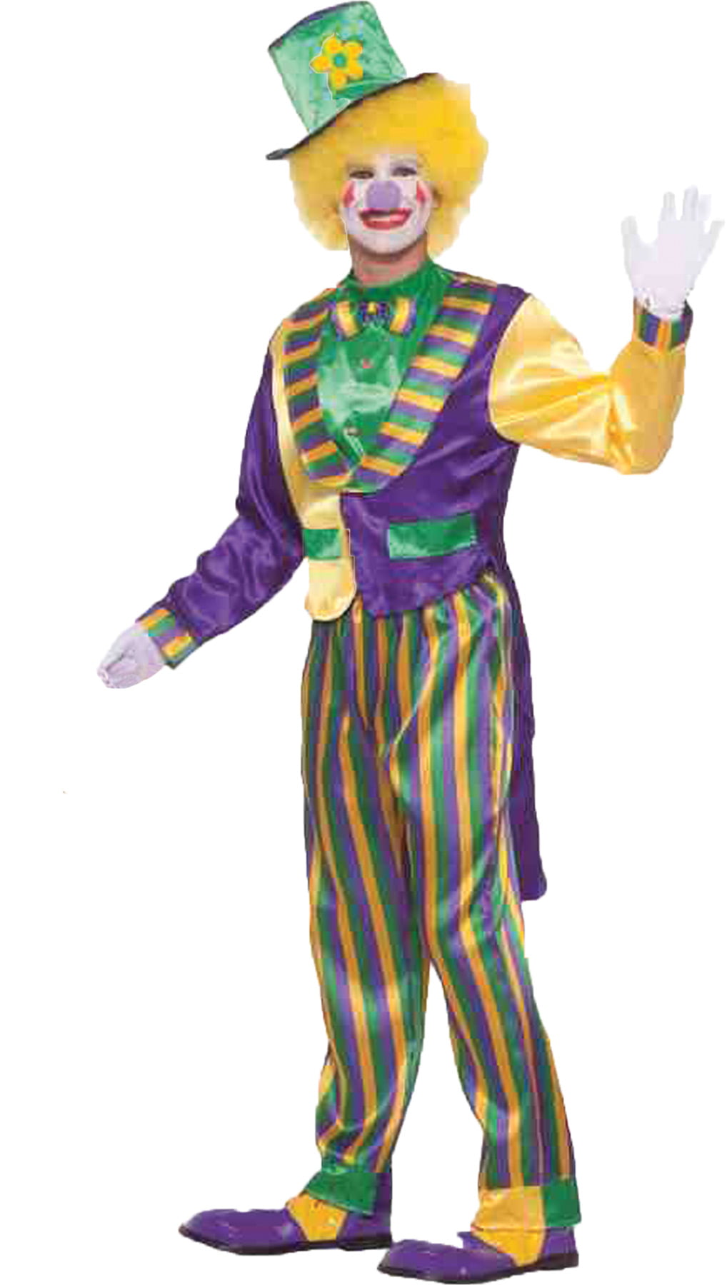 Mardi Gras Clown Adult Halloween Costume, Size: Men's - One Size ...