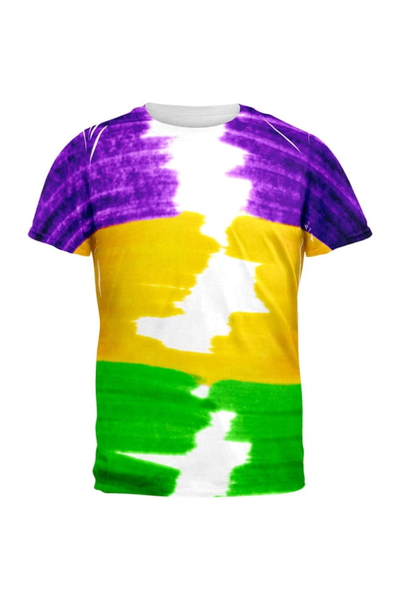 Mardi Gras Color Me Cajun All Over Mens T Shirt Multi MD
