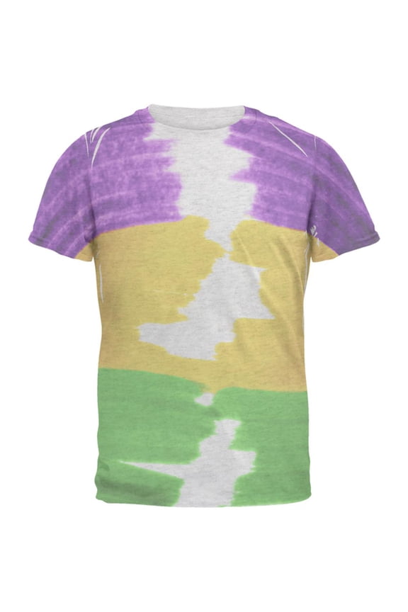 Mardi Gras Color Me Cajun Men's Soft T-Shirt Heather White 2XL