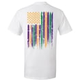 thumbnail image 1 of Mardi Gras Colorful Flag Unisex Short Sleeve T-shirt-White-X-Large, 1 of 4